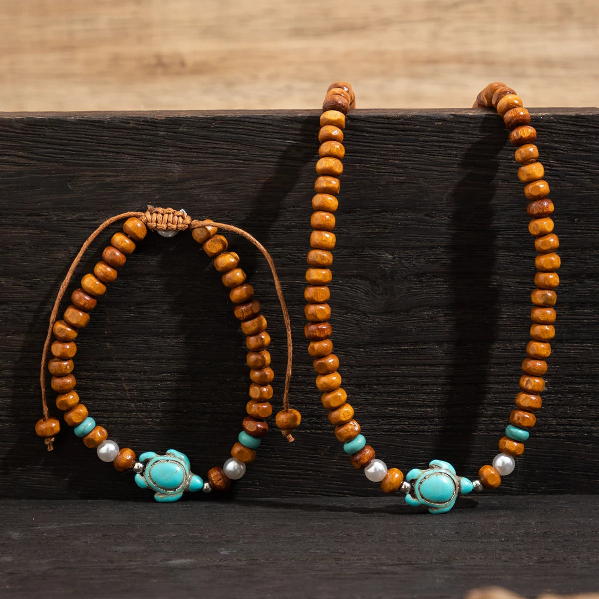 Turtle Necklace & Bracelet Set