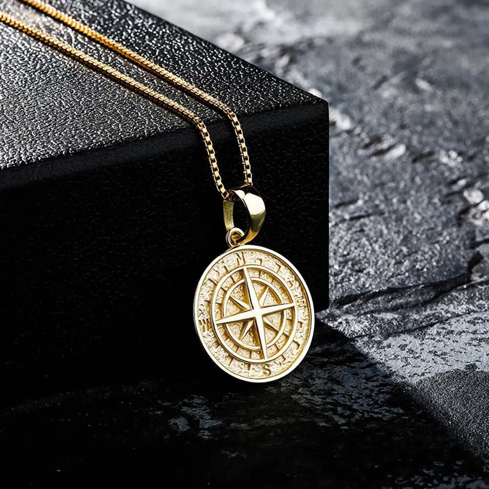 925 Sterling Silver Compass Necklace