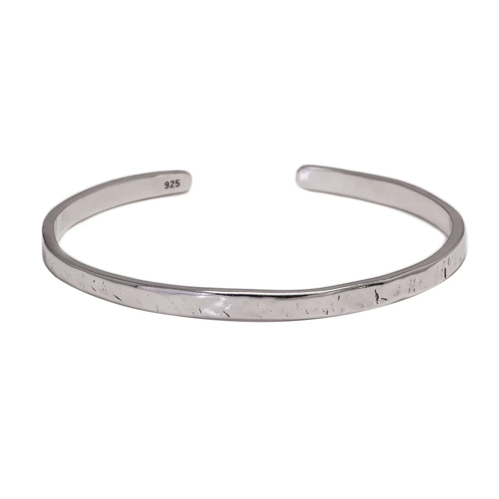 925S Silver Hammered Bangle