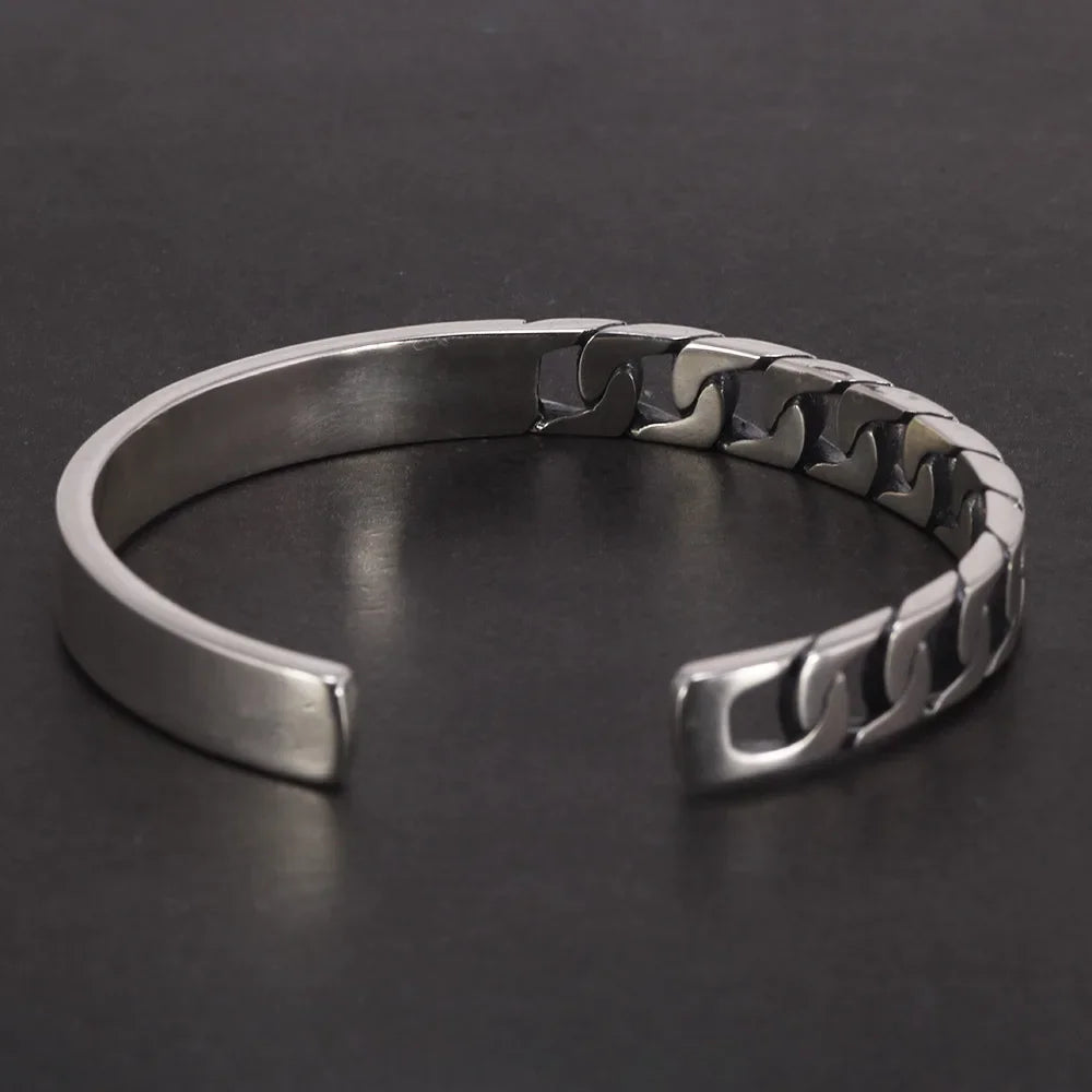 925S Woven Silver Bangle