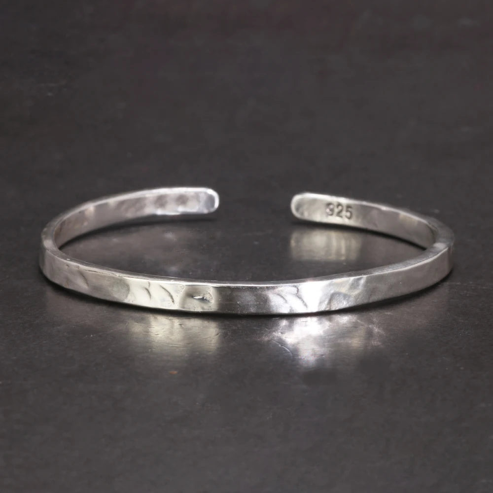 925S Silver Hammered Bangle