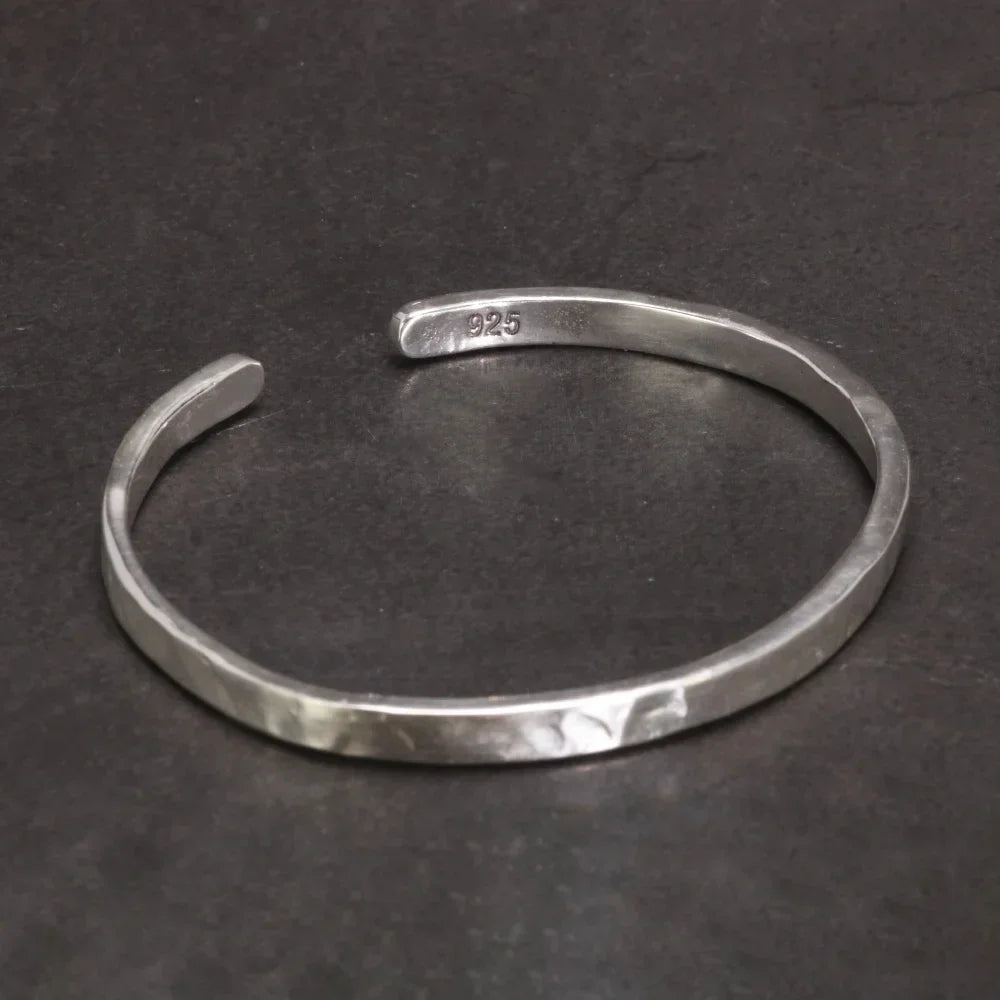 925S Silver Hammered Bangle